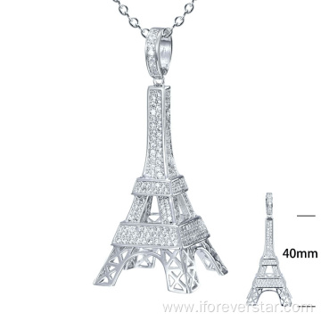 wholesale bling cz diamond custom Tower pendant